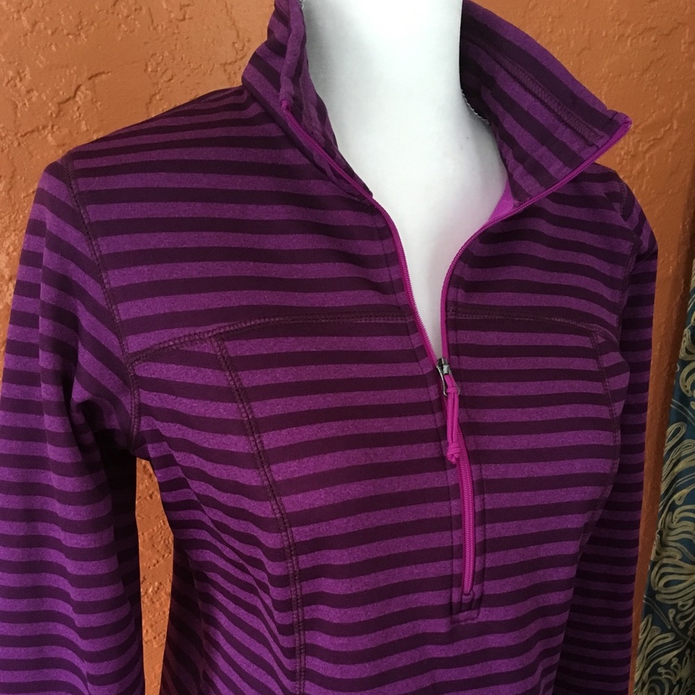 Columbia Purple Stripe Half Zip Pullover